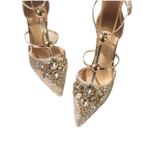 2020 Fashion Gold Silver perled de créateurs à paillettes Femmes Chaussures de mariage Talons hauts 85cm 6cm Pospects Pumps Robe Chaussures 3725689