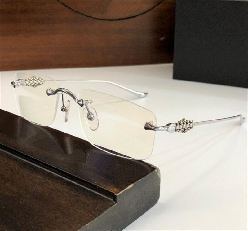 Neue Modedesign Männer Optische Brille Ovarteasyi I exquisite Metallrahmen Randfleischloses Retro -Form -Business -Stil mit Box kann Rezeptlinse durchführen