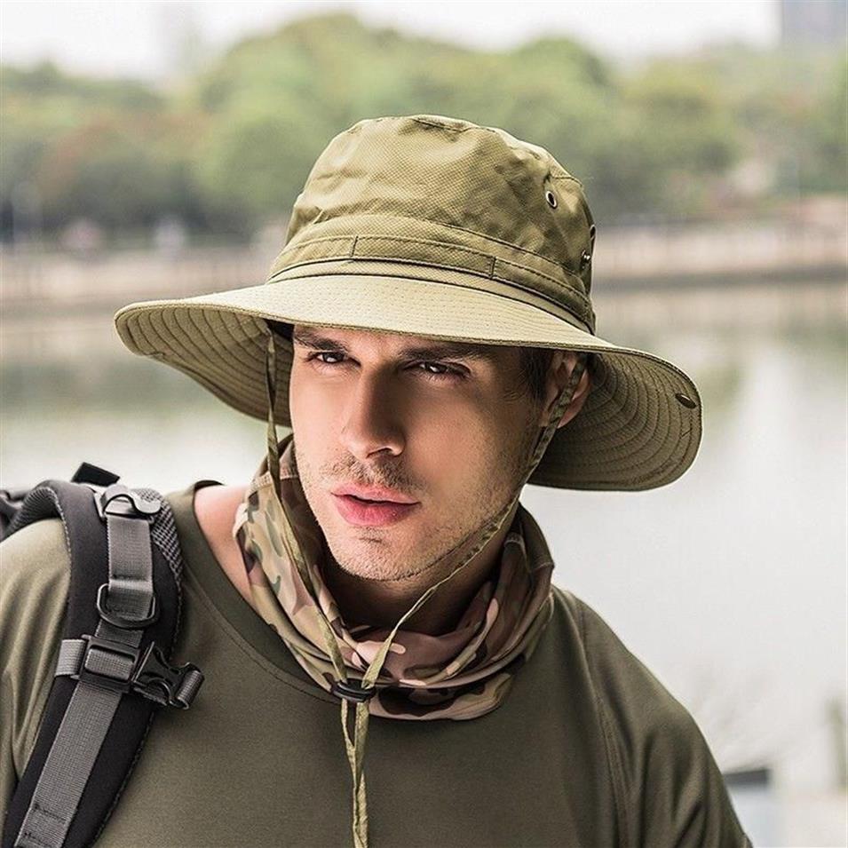 Boinas Hirigin Boonie Bucket Hat 2022 Bapa de pesca Caminhando caça ao safari de verão homem sol ao ar livre de pescador dobrador hatberets2919