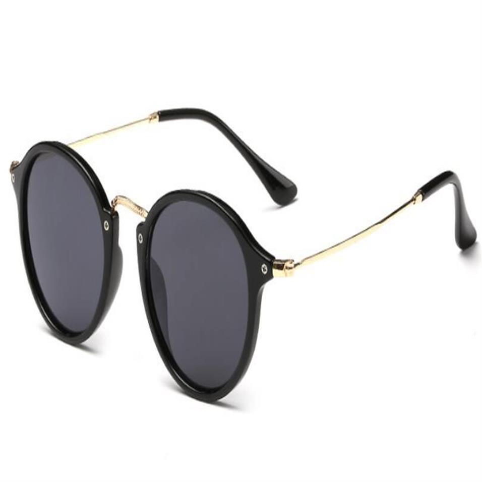 Moda clássica de óculos de sol redondos moldura de metal de metal dourado designer de óculos espelhos de sol, homens flash tons l8s com case2119