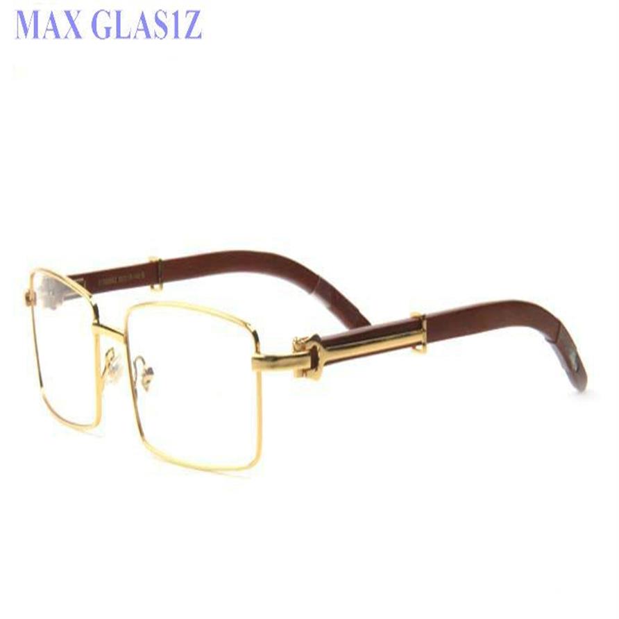 Populära varumärkesdesigner Kvinnor Square Wood Solglasögon Mäns unika rektangel SHIELD UV400 vintage glasögon Fulla ramar för WO296D