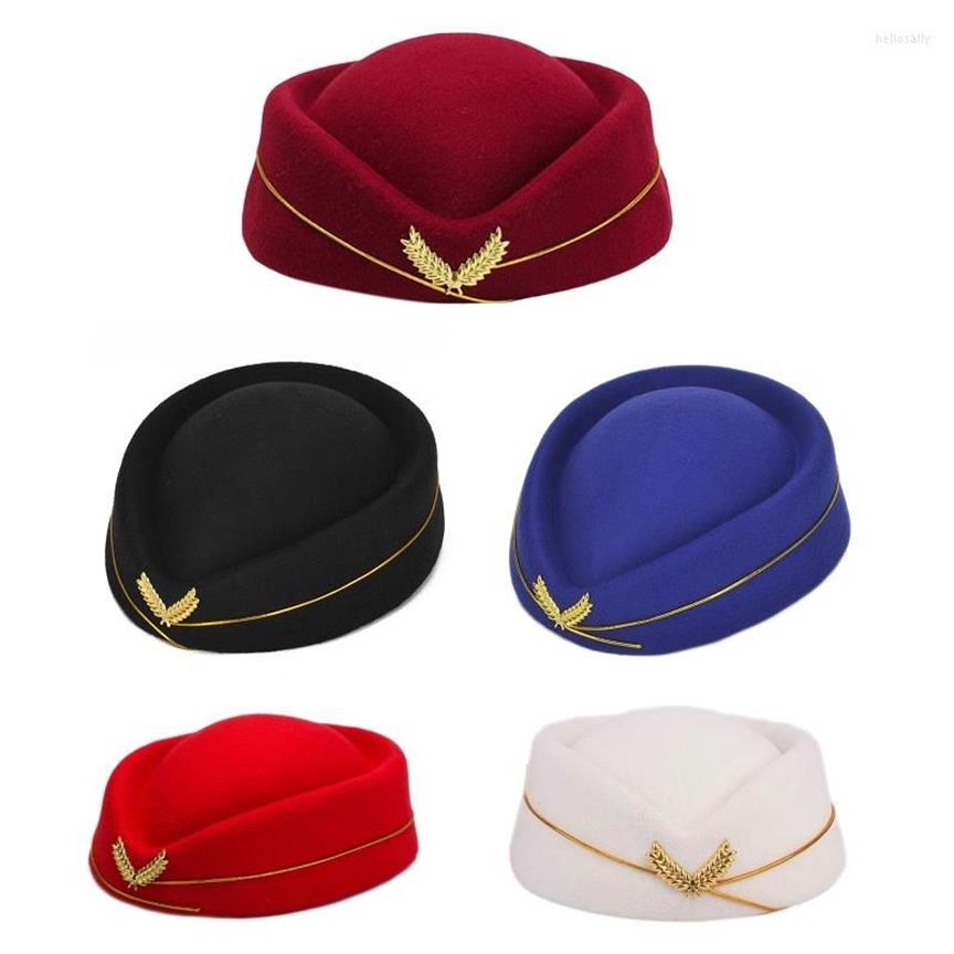 Berets 667e Hostesses Hostess Hat Stawarda Beret Kobiety formalne mundurowe czapki akcesoria226Q