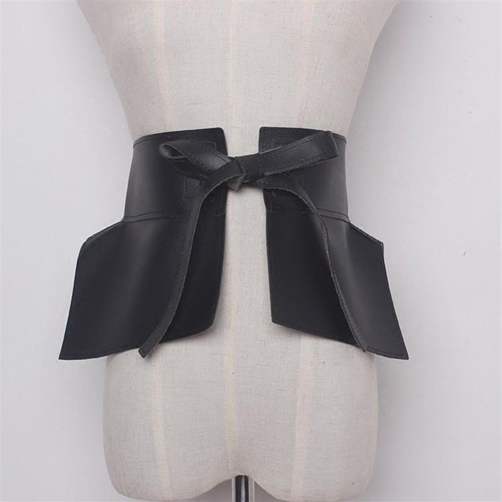 Robe robe de robe de femme sexy jeans de la ceinture de bowknot noir sauvage de la ceinture large 314287q