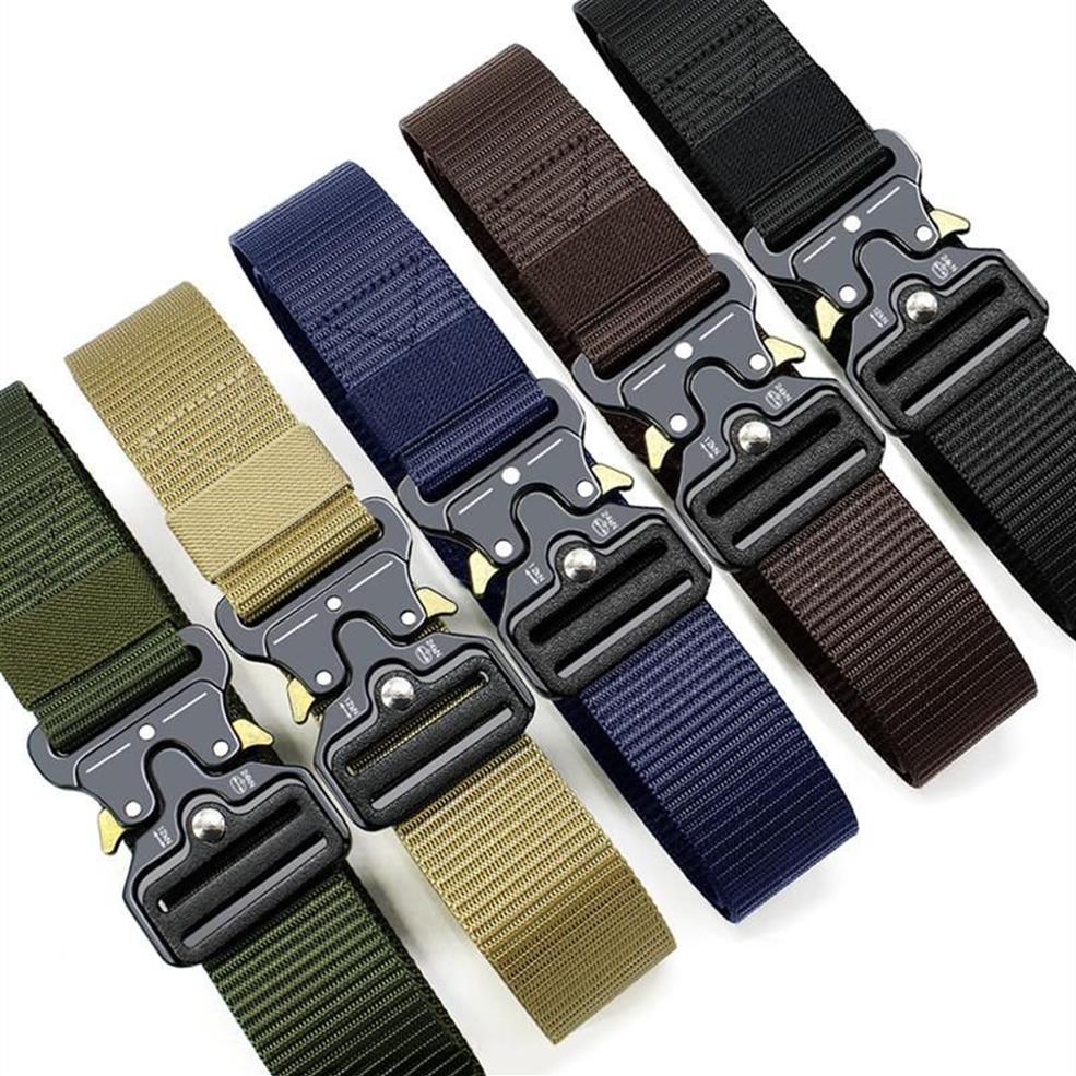 Ceinture pour hommes de la ceinture tactique métallique multifonctionnelle boucle alliage de haute qualité nylon301q