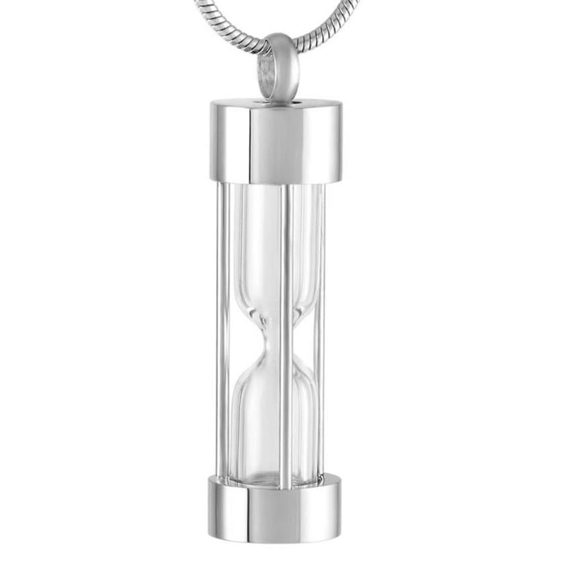 IJD9400 Eternal Memory Hourglass Cremation Halsband Håll fler aska av din älskade rostfritt stål urn Human Ash Locket Casket260b