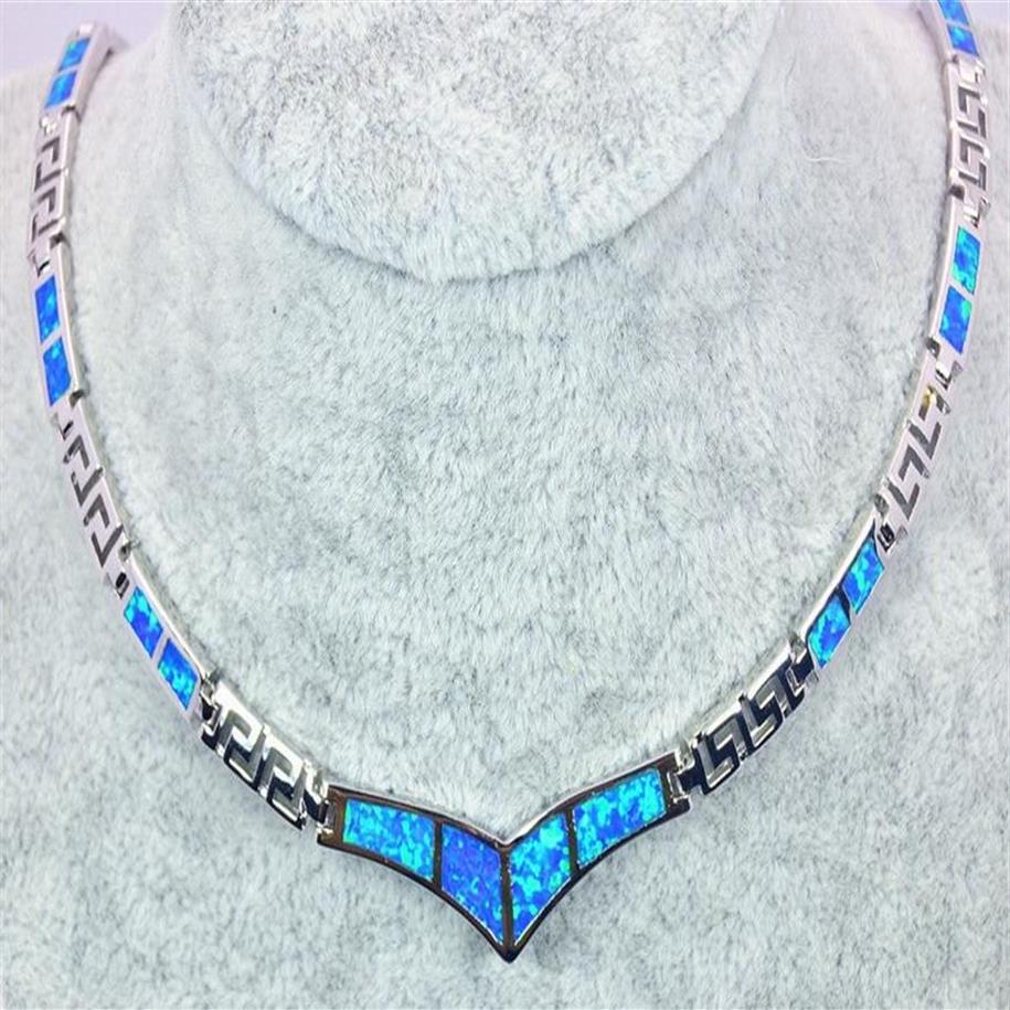 Whole & Retail Fashion Jewelry Fine Blue Fire Opal Stone Necklaces For Women BRC17082701254j