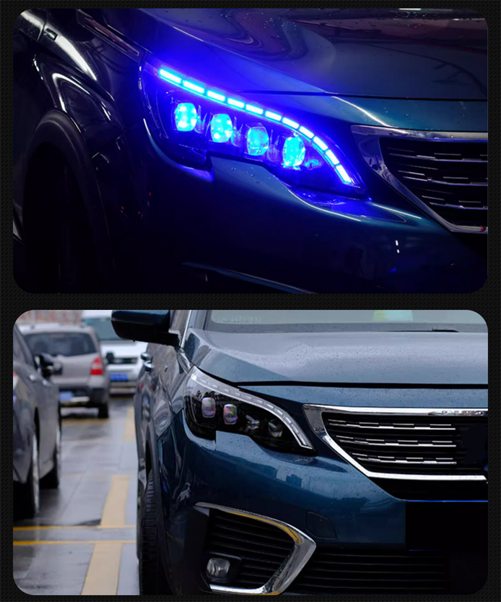 Peugeot 3008 4008 5008 20 17-20 20 LED Farlar Drl Sis Lambası Hareketli Turn Sinyal Farları Yükseltme