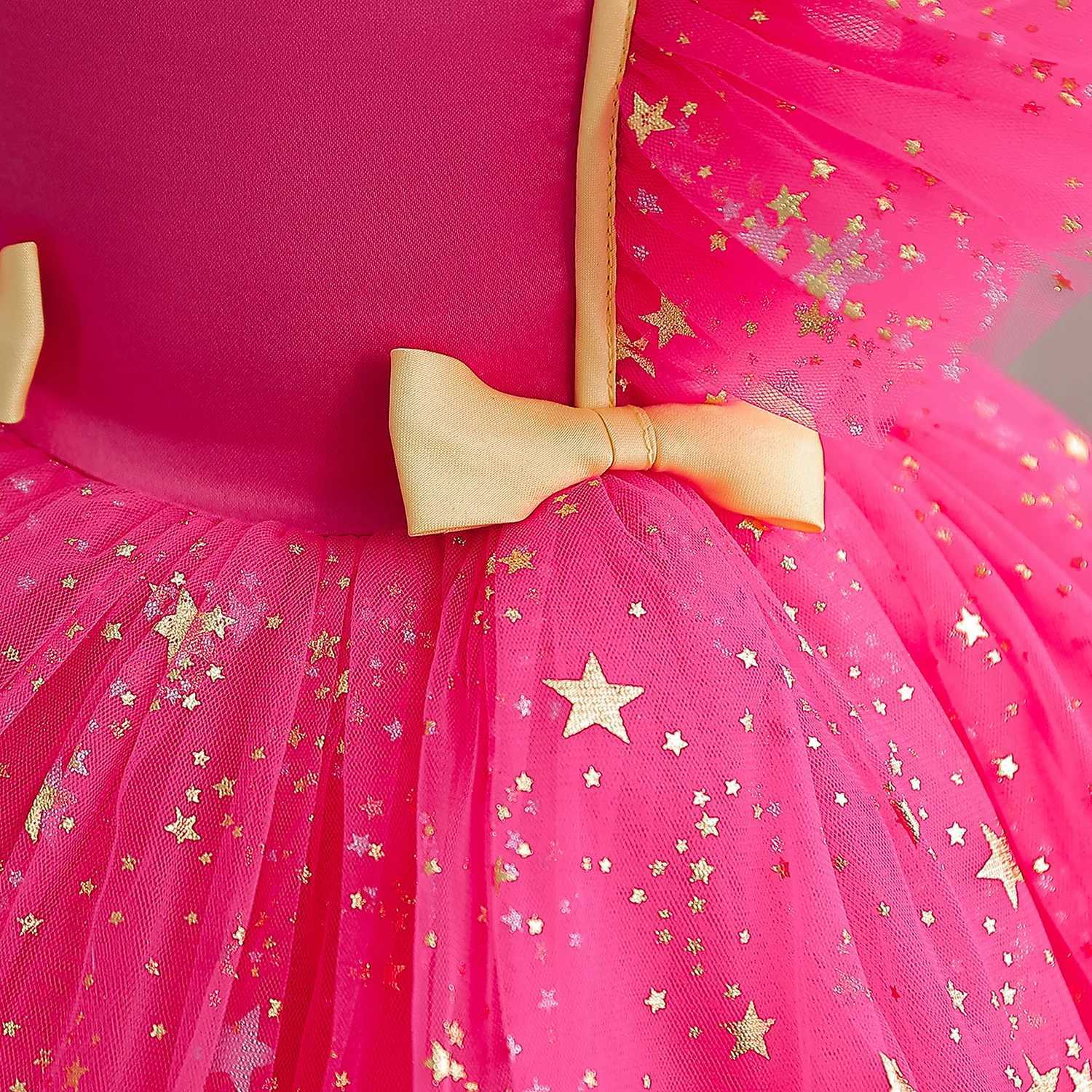 Robes de fille paillettes filles robes ébouriffes élégantes pour les enfants en bas âge robe princesse d'anniversaire 1 à 5 ans