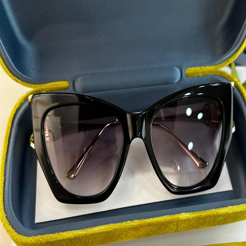 Gold Black Cat Eye Solglasögon för kvinnor Fashion Glasses Designers Solglasögon Occhiali da Sole Sunnies UV400 Eyewear With Box255i