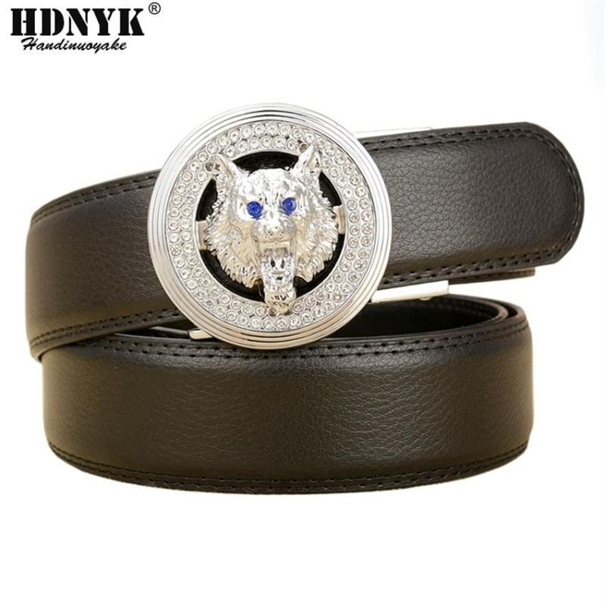 Wolf Brand Designer Belts Men Hoge kwaliteit Automatische riemleer Gordel Casual taille band met HEAH Buckle256RR