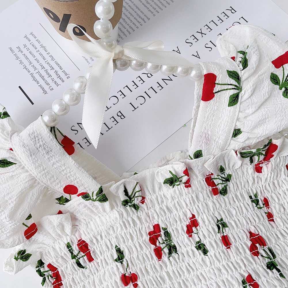 Vestidos de menina Melario Girls Dress Summer Summer New Fly Sleeve Dress Fils Dress Kids Print Pripa Dresses de férias de praia Baby Girls Dressesl231222