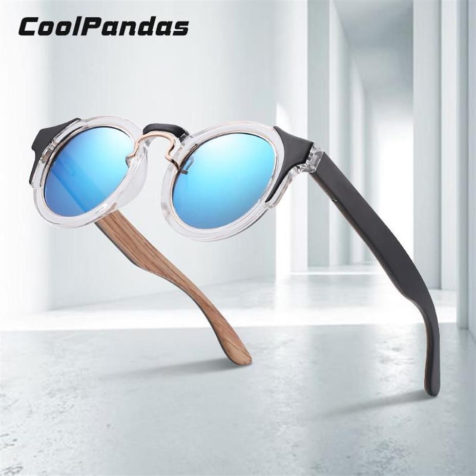 Coolpandas 2020 Yeni Marka Tasarımı Polarize Doğal Ahşap Güneş Gözlüğü Kadınlar Ayna Lens Oval Erkekler Güneş Gözlükleri UV400320J