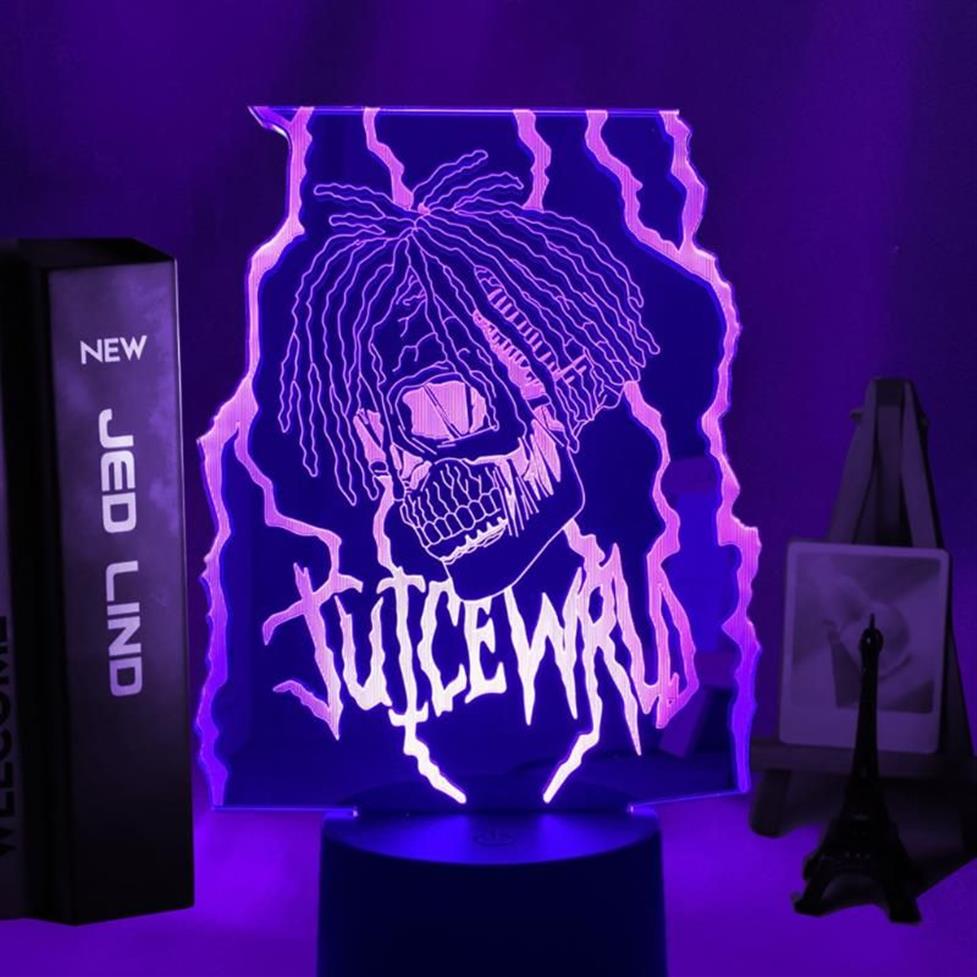 Nocne światła 3D Lamp Juice WRLD LED LED LED LED DECORACJA KOLEKTOWE FANY DRYWKIE NINGTYMI