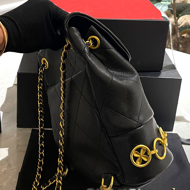 Signi Designer Borsa Oro Backpack Atmosfera retrò istantanea Milioni con una borsa di traversa portatile da 23 cm