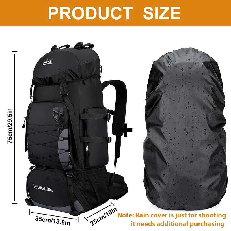 Outdoor Bags 80L 90L Large Camping Backpack Travel Bag Men's Women Luggage Hiking Shoulder Bags Outdoor Climbing Trekking Men Traveling BagL231222