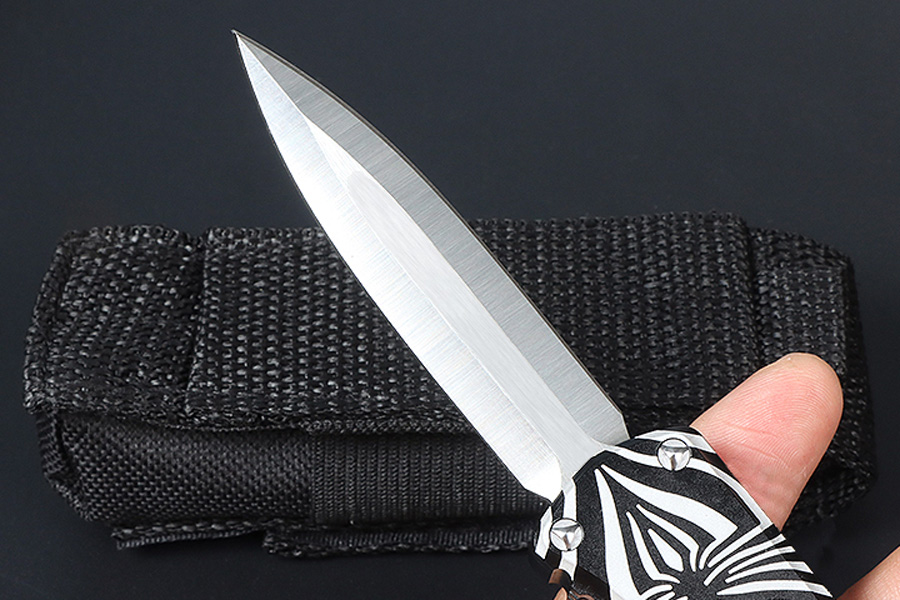 Promotion High End M7688 AUTO Tactical Knife D2 Satin Blade CNC 6061-T6 Handle EDC Pocket Gift Knives With Nylon Bag