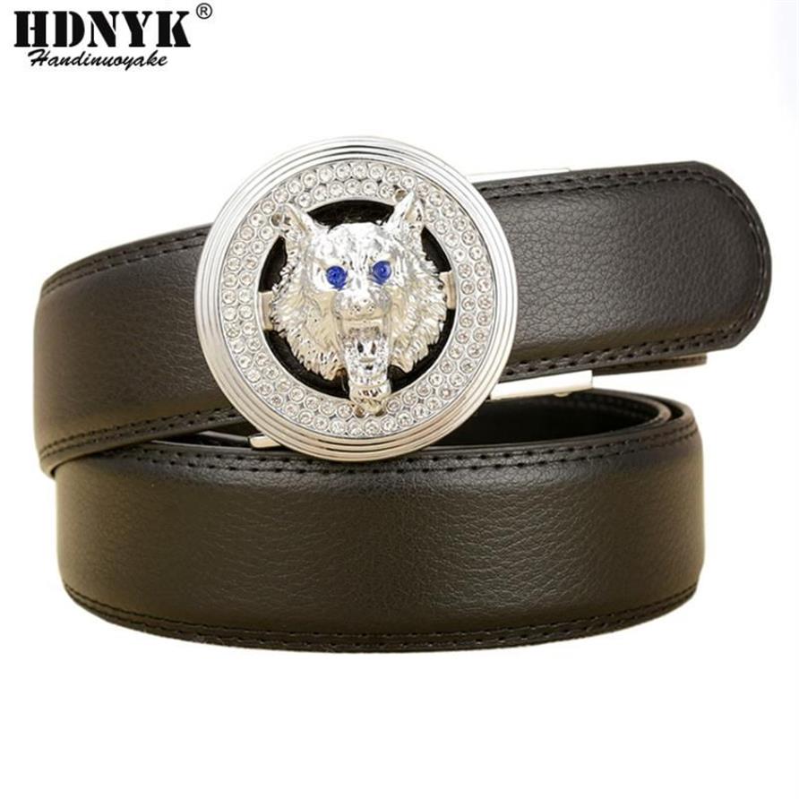 Wolf Brand Designer Belts Men Hoge kwaliteit Automatische riemleer Gordel Casual taille band met HEAH Buckle224T