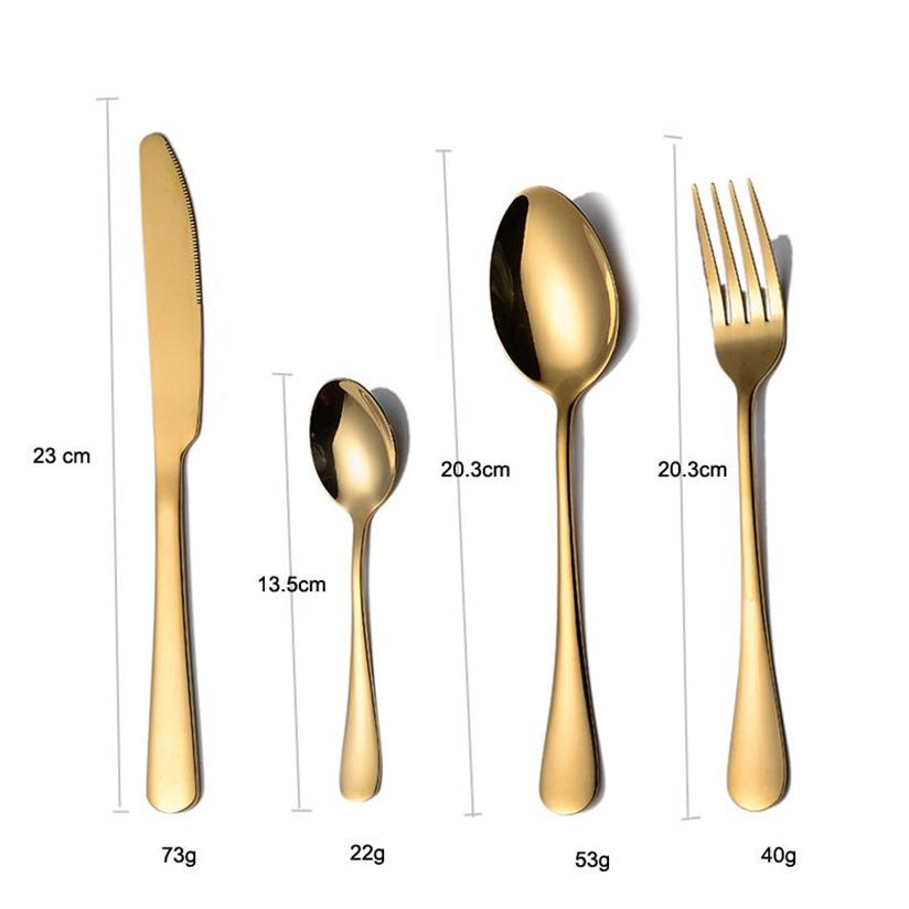 Tablewellware diner set keuken serviesgerei goud bestek set 's roestvrijstalen bestek cadeau set lepel en vork druppel 202468