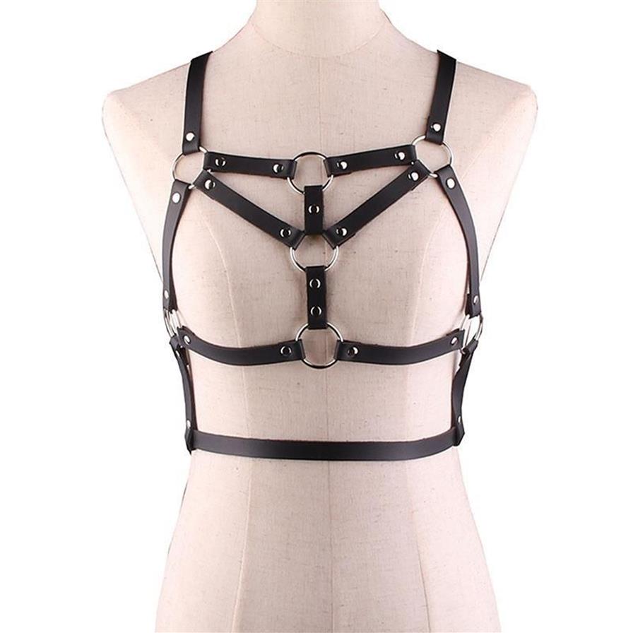 Belts Women Punk Leather Lingerie Harness Sexy Bra Garter Belt Body Bondage Cage Crop Top Suspenders Harajuku StrapsBelts250Q