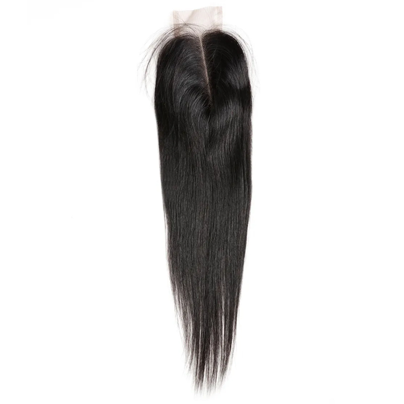 Cabelo humano virgem da mongol Cor natural Silky Straight 2x6 HD Fechamento de renda suíça para mulher negra