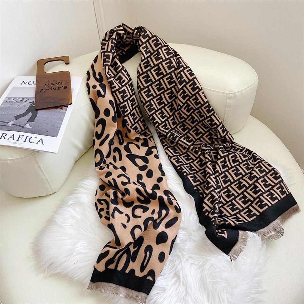 Large Printed Bufanda Women Cashmere Scarf Winter Wram Leopard Hijab Thick Pashmina Shawls Lady Wraps Blanket Tassel Echarpe287p