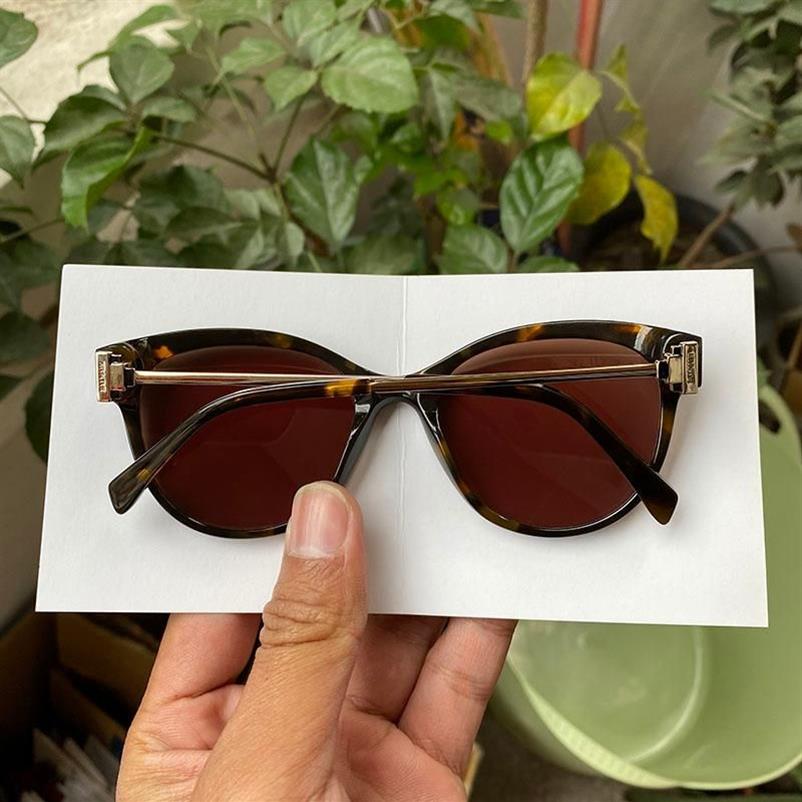 Solglasögon Frankrike Luxury Designer Brand Cat Eye Women Tortoise Acetate Brown Lens BL1564SSUNGLASSES254W