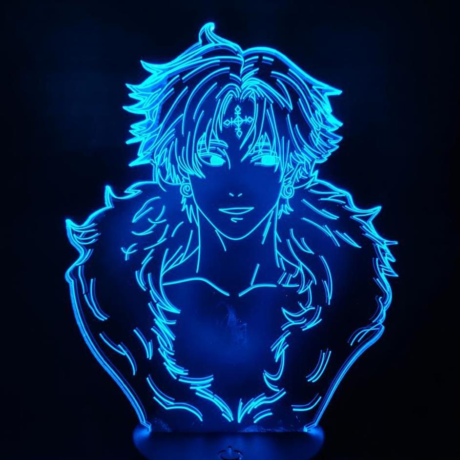 Night Lights x Chrollo Lucilfer 3D LED Illusion Anime Lampa stołowa na świąteczny prezent257e