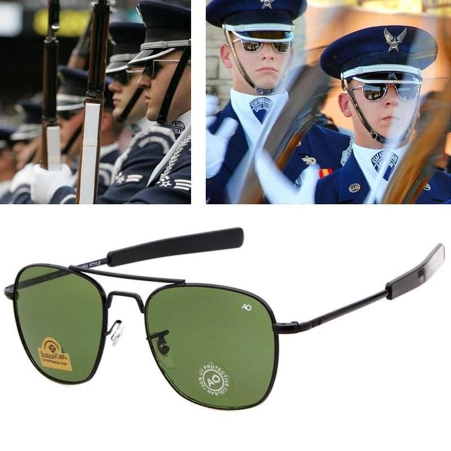 Lunettes de soleil de haute qualité Aviation Men US Army Military Brand Optic