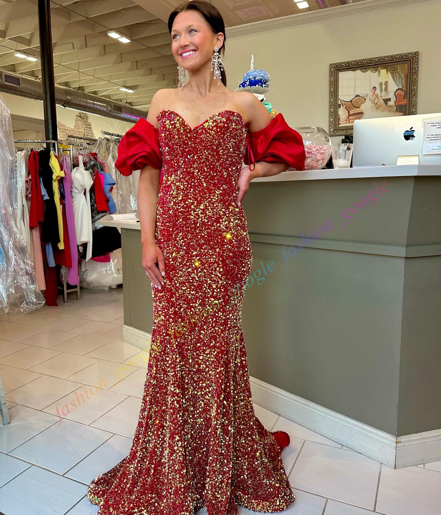 Robe de fête formelle Ruby 2k24 Galons de sirène Velvet Sequne Serventid Gala Hoco Gala Cocka Royal Royal Royal