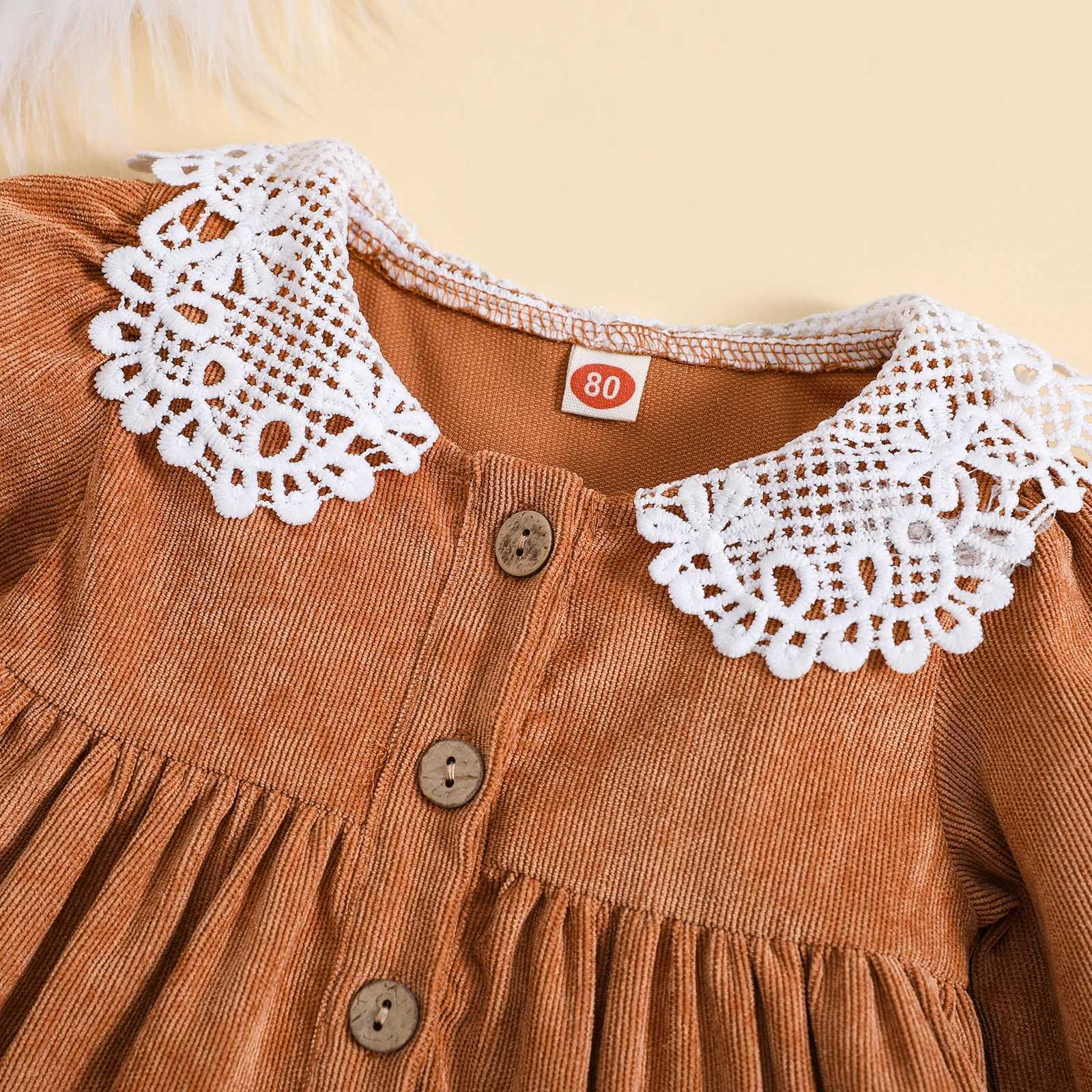 女の子のドレスma baby 6m-4y幼児幼児幼児の女の子のドレスラッフルレースA-ling long sleeve dress for girl vintage fall spring closes d05l231222