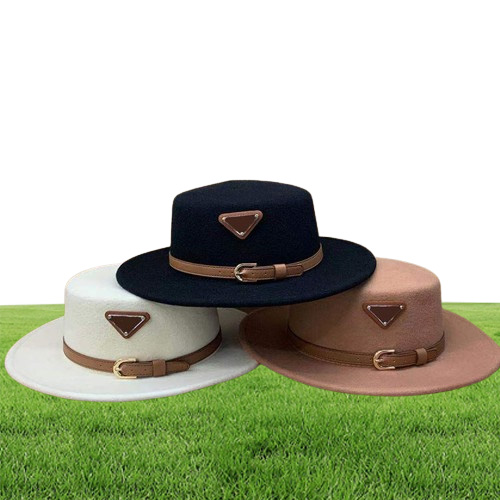 3 renk unisex kemer düz üst şapka Çiftler için tasarımcı yün şapkalar moda kadınlar takılmış kapaklar erkek kapaklar casquette kova şapka kulübesi d4019518