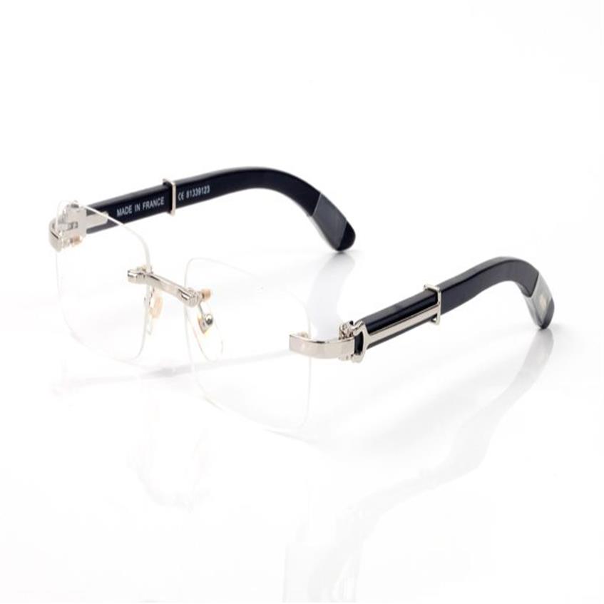 Модные деревянные аппаратные очки без оправы мужчины мужчины женщины для чтения очки рамы очков черные бокалы буйвола рога