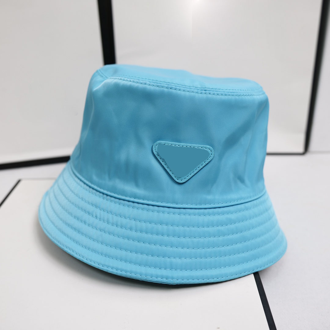 Women's bucket hat spring and summer outdoor sunlight protection personalized solid color hundred letter triangle logo casual beach hats