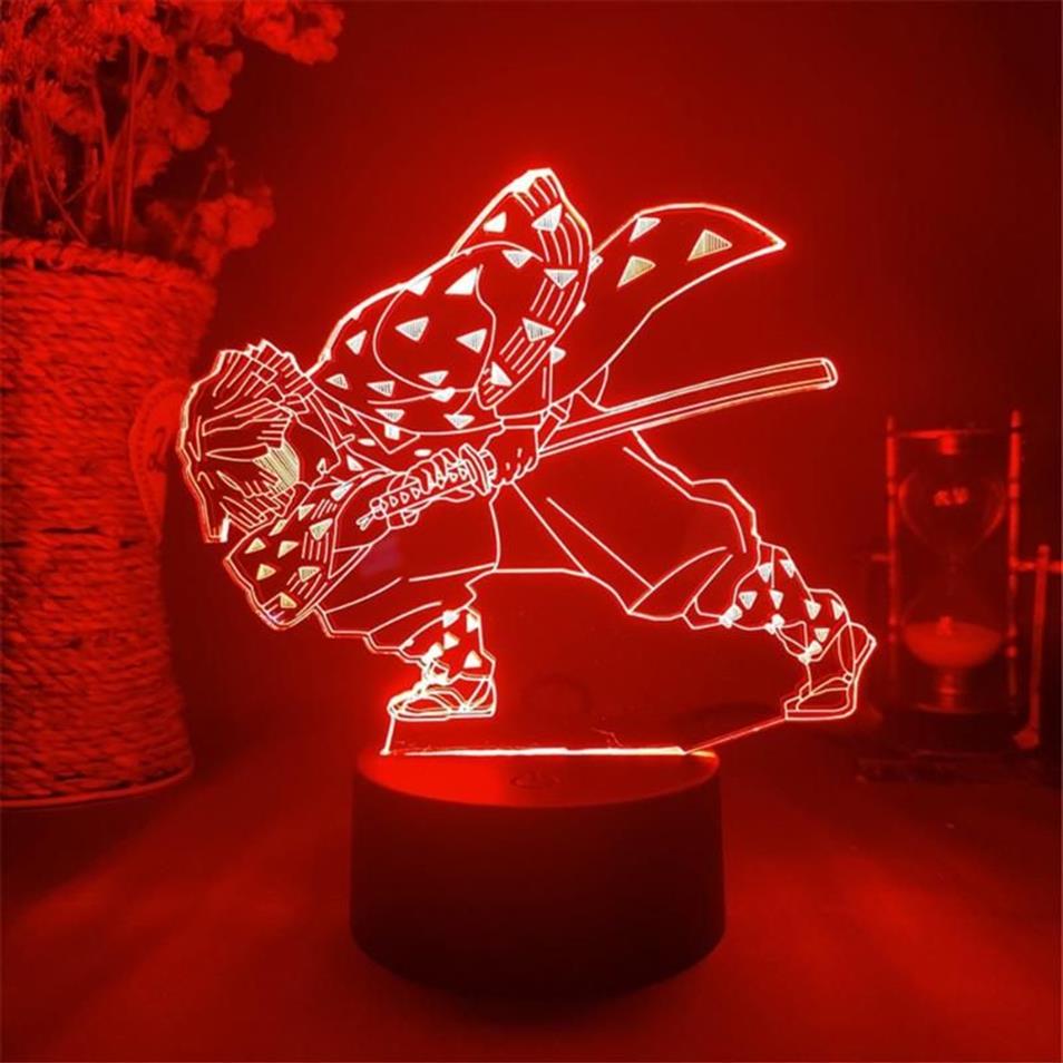 ナイトライトkimetsu no yaiba nezuko kamado fight for bedroom decor decor dightlight cilds table 3d lamp demon slayergi2665