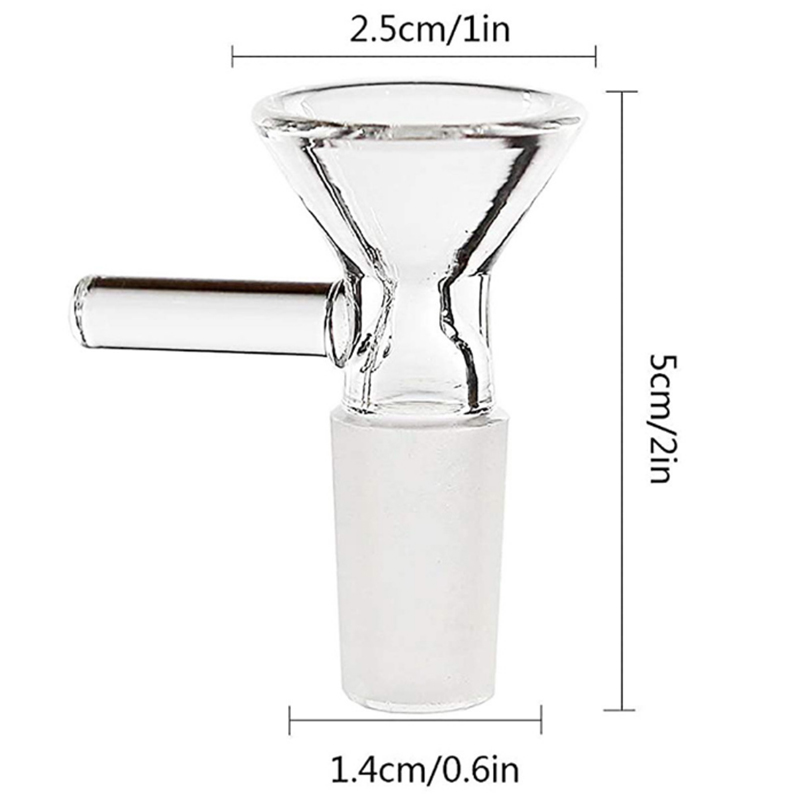 Thick Round Glass Bowl Herb Dry Oil Burner For Glass Bong Slides Funnel Tobacco Bowls Pipes 14mm 18mm Male Clear Smoking Water Pipe Ash Catcher Dab Rigs Bong