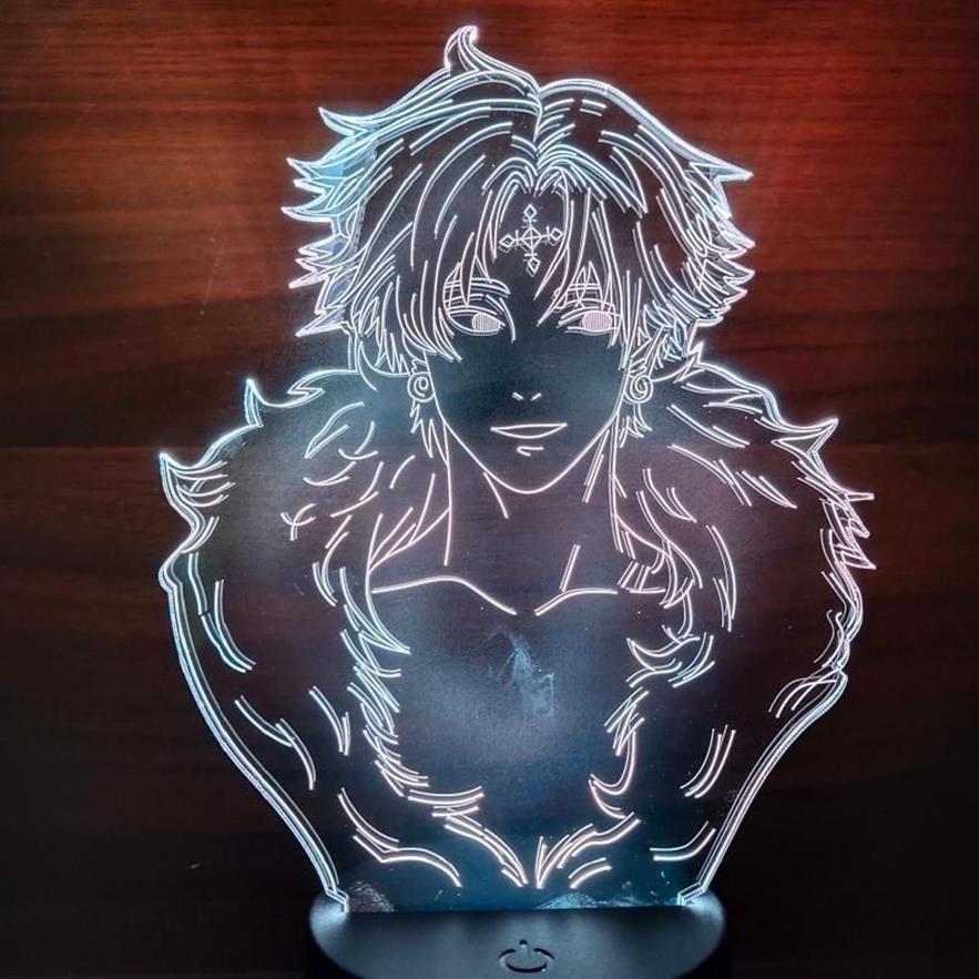 Night Lights x Chrollo Lucilfer 3D LED Illusion Anime Lampa stołowa na świąteczny prezent262i