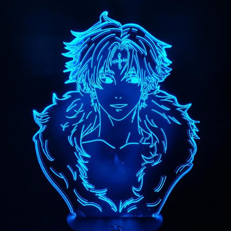 Night Lights x Chrollo Lucilfer 3D LED Illusion Anime Lampa stołowa na świąteczny prezent206a