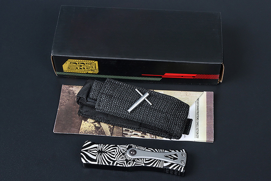 Promotion High End M7688 AUTO Tactical Knife D2 Satin Blade CNC 6061-T6 Handle EDC Pocket Gift Knives With Nylon Bag