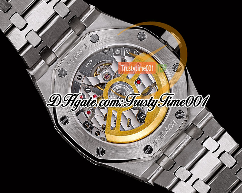 OMF 15500 SA4302 Relógio automático de homens de aço fosco de 41 mm Marcadores de discagem texturizados brancos Bonquivadores de aço inoxidável Super edição TrustyTime001WristWatches