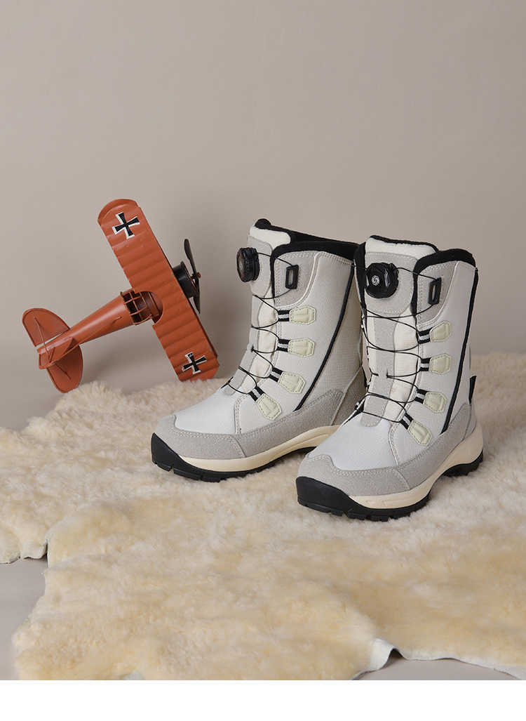 Rockmark Snow Village Outdoor Kinderstiefel für Jungen und Mädchen Plüsch verdickte wasserdichte Anti -Slip -Winter -Ski -Baumwollschuhe