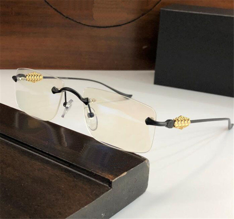 Neue Modedesign Männer Optische Brille Ovarteasyi I exquisites Metallrahmen Randfleischloses Retro -Formstil mit Box kann Rezeptlinsen ausführen