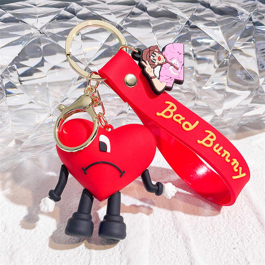 Bad Bunny Schlüsselkette Cartoon Accessoires DIY Anhänger PVC Weichkleber Bag Dekoration Schnalle