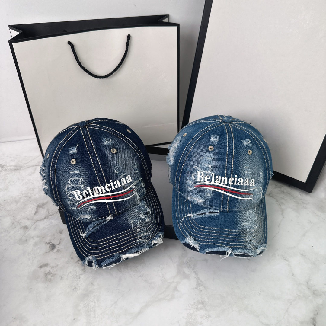 Kadınların Kişiselleştirilmiş Kapağı İlkbahar ve Yaz Yıkanmış Denim Deliği Moda Sıkıntılı Beyzbol Kapakları Açık Mekan Gölgelendirme Tasarımcı Şapkası