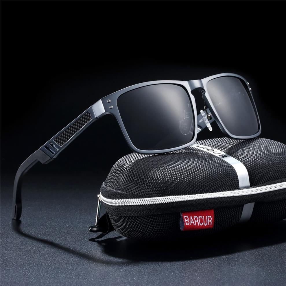 Gafas de sol cuadradas de aluminio de calidad Hombres Polarizados Sol para hombres Sports Eyewear Oculos de Sol Feminino295E
