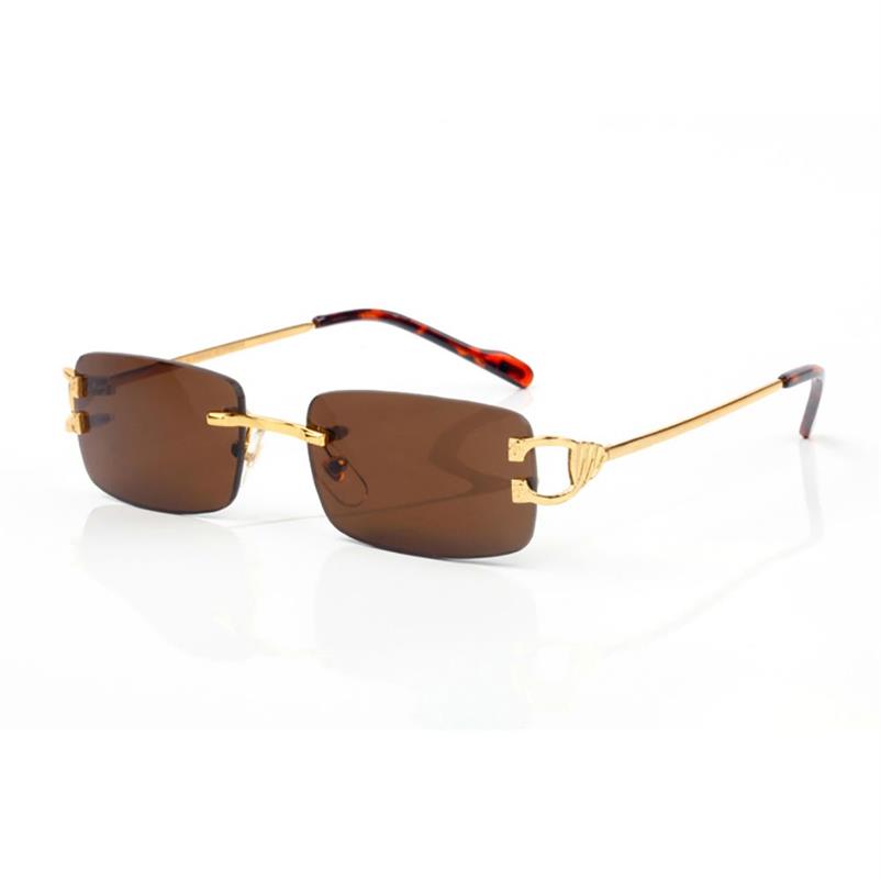 Carti Brown Designerin Sonnenbrille Frauen randlos rotgrün grau blau gläser mods fode metall rechteckig rahmen mody luxury eyewe258k