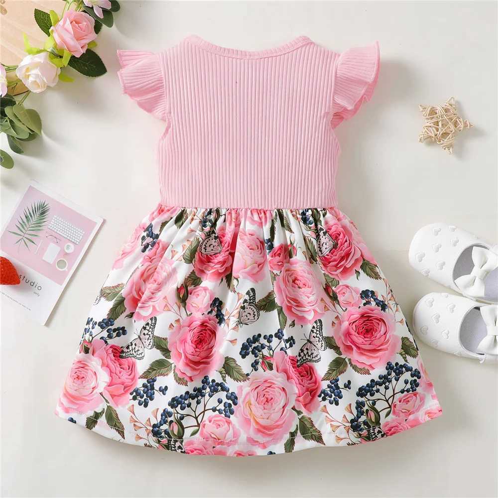 Vestidos de menina 1-5 anos menina garotinha vestido de princesa roupas de bebê mangas com moda floral vestido de moda feminina diariamente roupas de férias