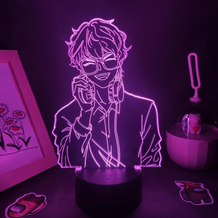 Luzes noturnas Mystic Messenger Game Figura e luminárias LUCIEL 3D LED RGB NEON GUESS PARA AMIROS Mesa da sala da cama Decoração colorida3276