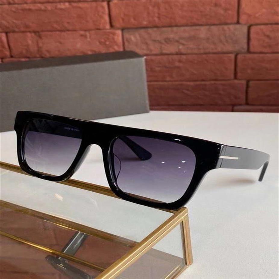 Shiny Black Grey Shaded Sunglasses for Men 0847 Rectangle Square Frame Fashion Sun glasses occhiali da sole with box233c