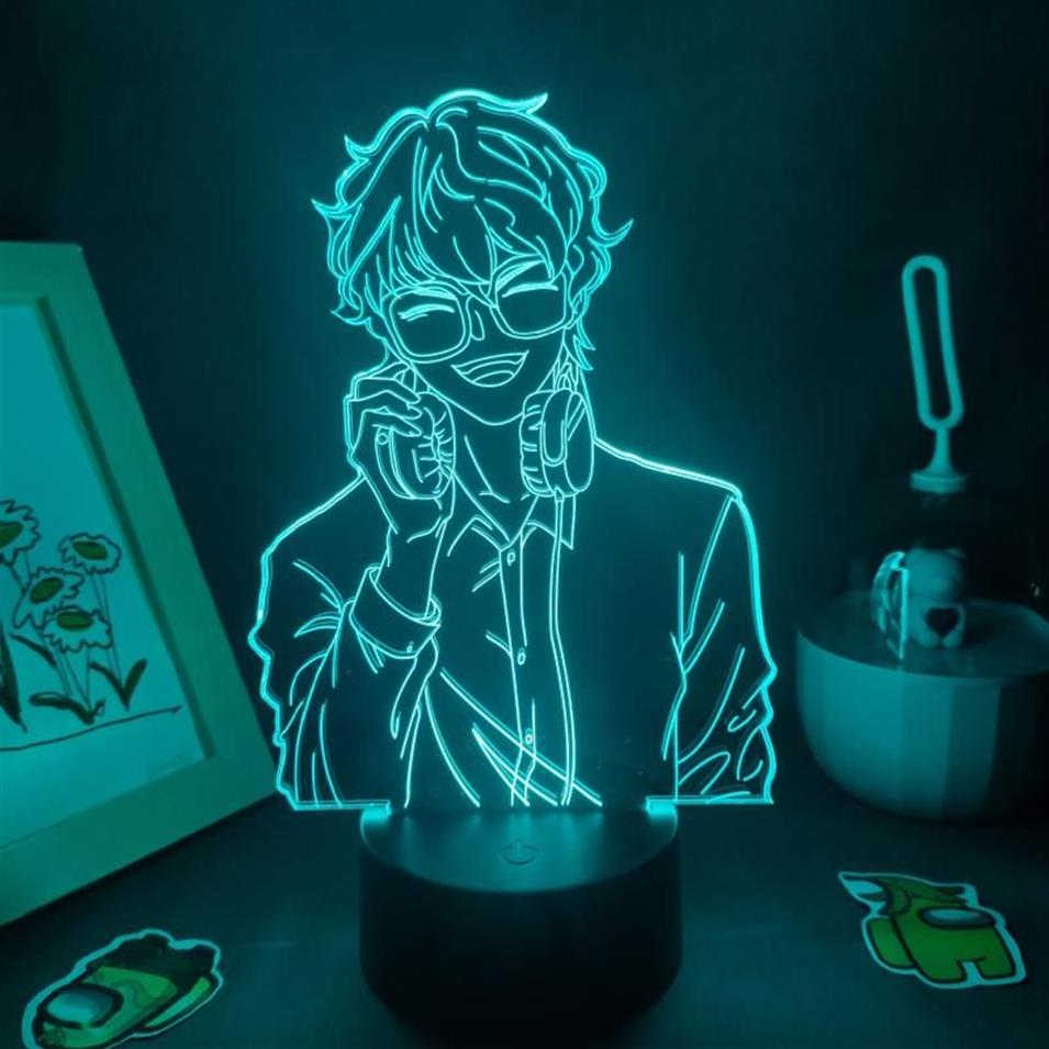 Nocne światła Mystic Messenger Game Rysunek 707 siedem lamp Lucyl 3D LED RGB Neonowe prezenty dla znajomych stół do łóżka kolorowy dekoracje204J