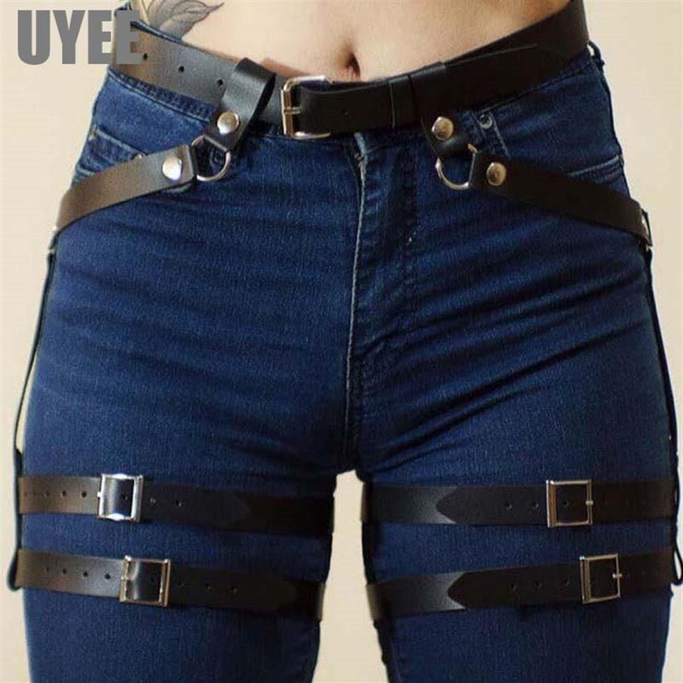 Les femmes de la mode Uyee exploitent des ceintures de jarrets gothiques Gothic Belt Lingerie Harajuku Beltes de jambe Sous-suspendeurs en cuir pour femmes Belt279E